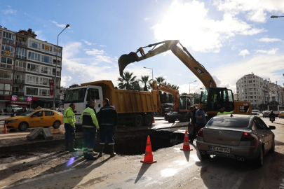 İzmir'de ana boru arızasına İZSU'dan hızlı müdahale